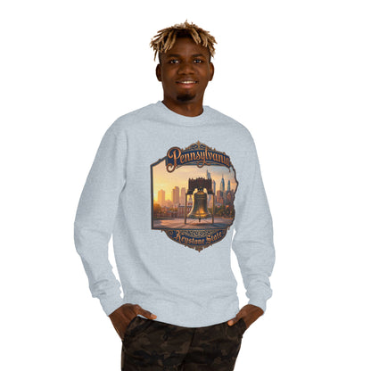Pennsylvania Keystone State Sweatshirt — Liberty Bell & City Skyline Crewneck