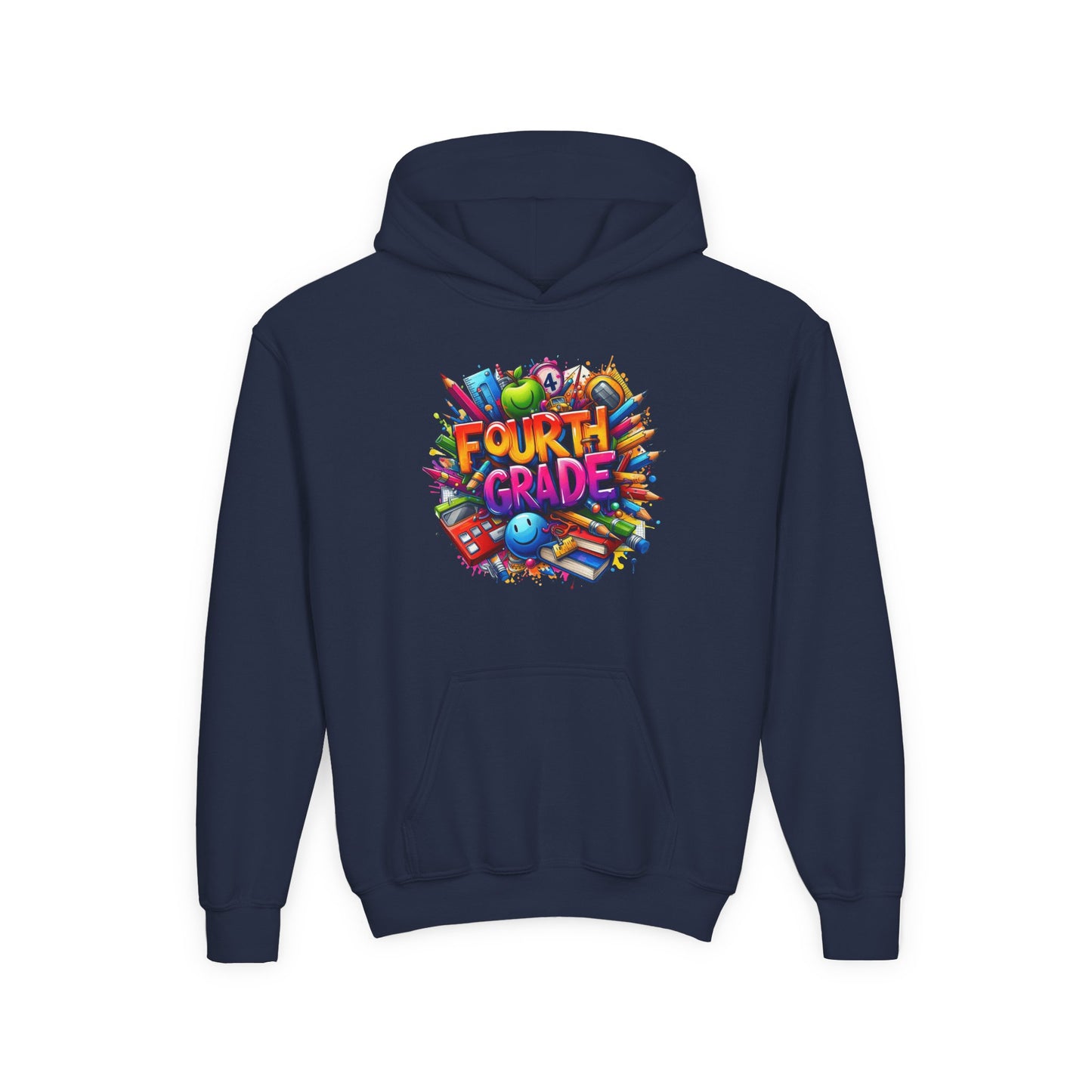 Fourth Grade Youth Hoodie — Colorful Back-to-School Kids Sweatshirt