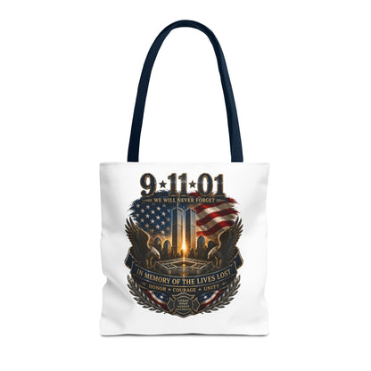 9/11 Memorial Tote Bag — We Will Never Forget Tribute Tote