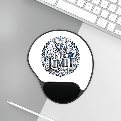 Mouse Pad with Wrist Rest — “The Sky Is The Limit” Motivational Design