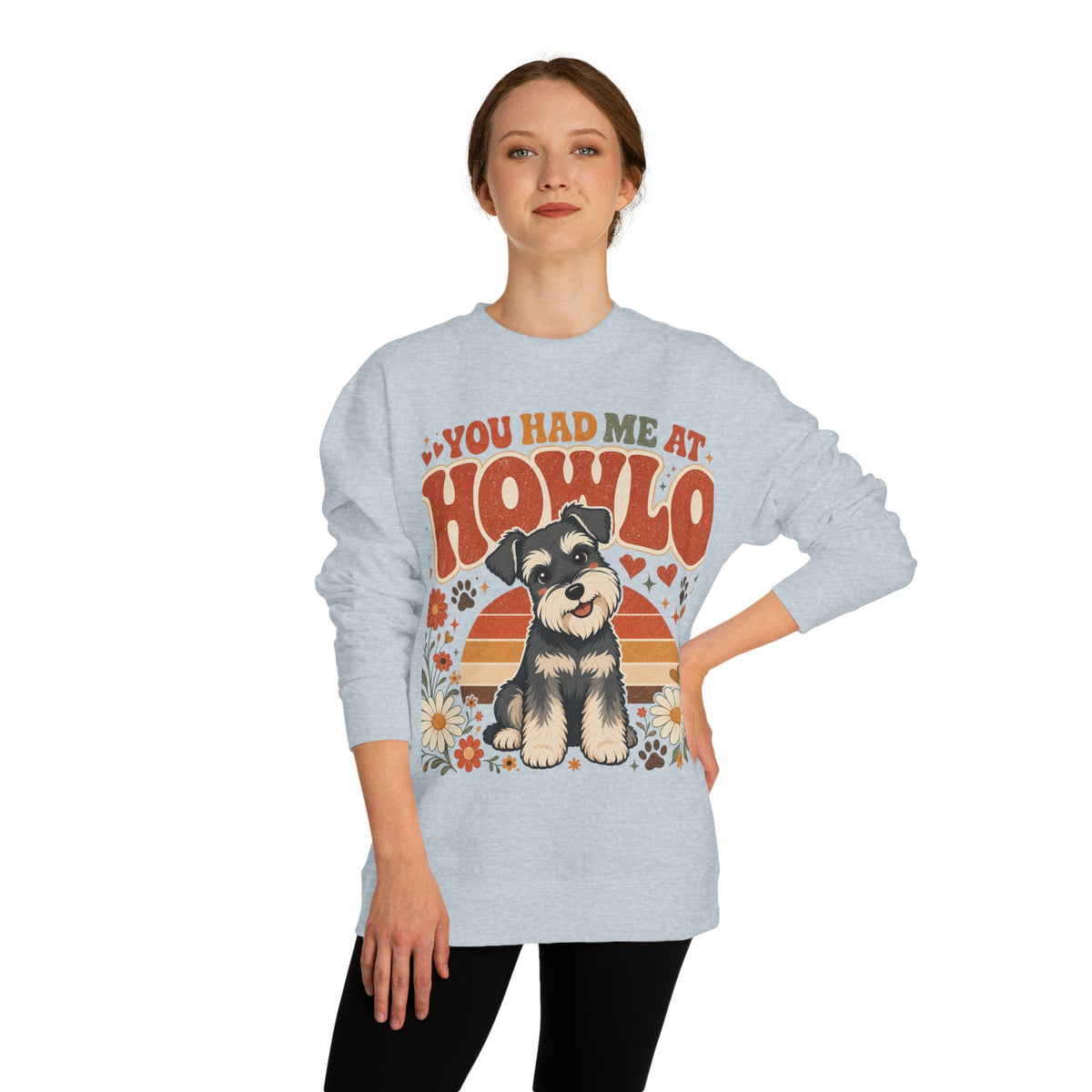 You Had Me At Howl'o Crewneck Sweatshirt — Cute Puppy Retro Dog Lover Pullover