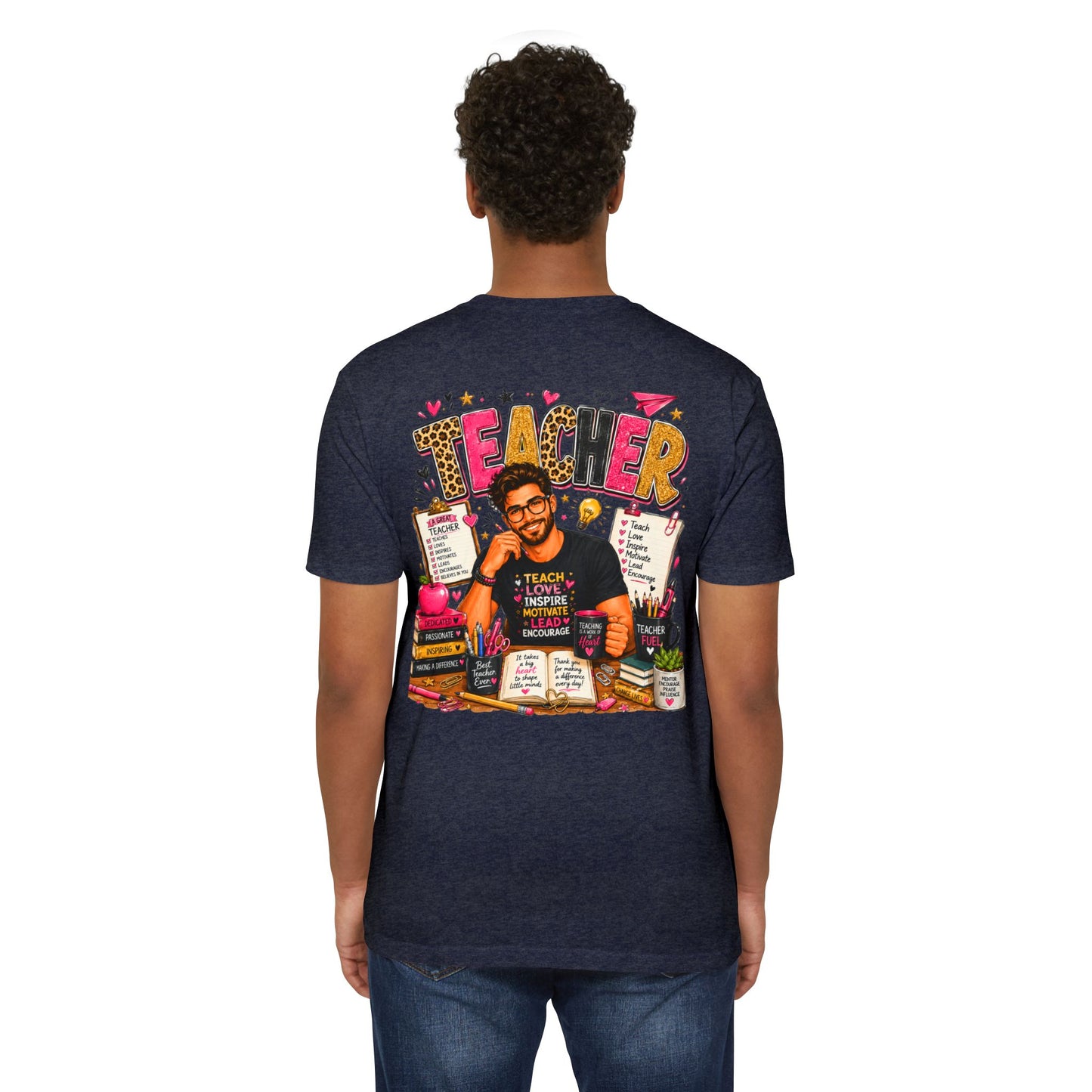 Teacher Appreciation T-Shirt — "Teach Love Inspire" Colorful Teacher Graphic Tee