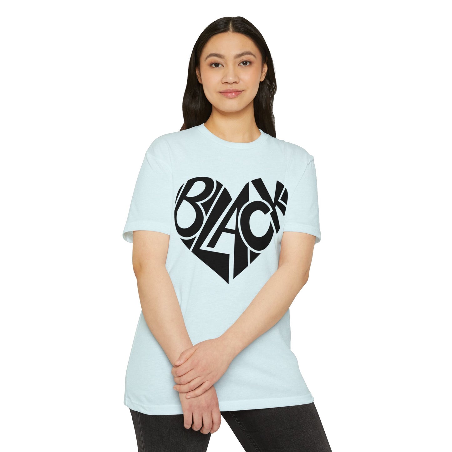 Black Heart T-Shirt – Bold Typography Heart Graphic