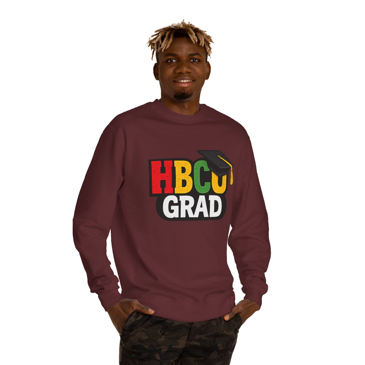 HBCU Grad Sweatshirt — Graduation Crewneck with Mortarboard