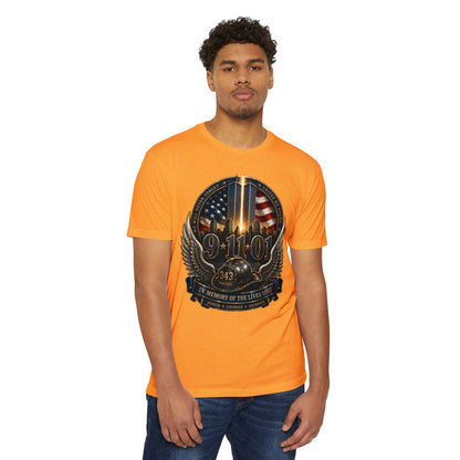 9/11 Memorial T-Shirt — In Memory of the Lives Lost Patriotic Firefighter Tribute