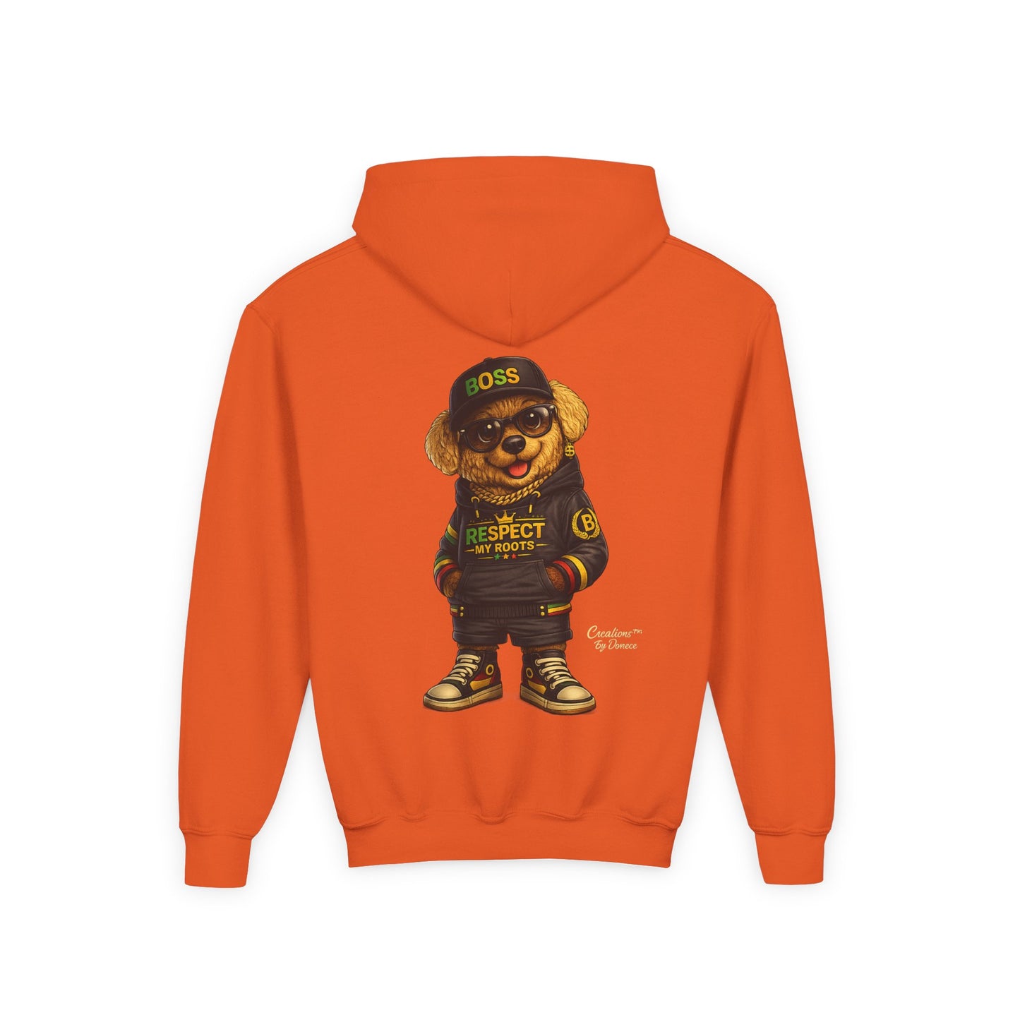 Youth Hoodie — Cool Bear 'Boss' Streetwear Design