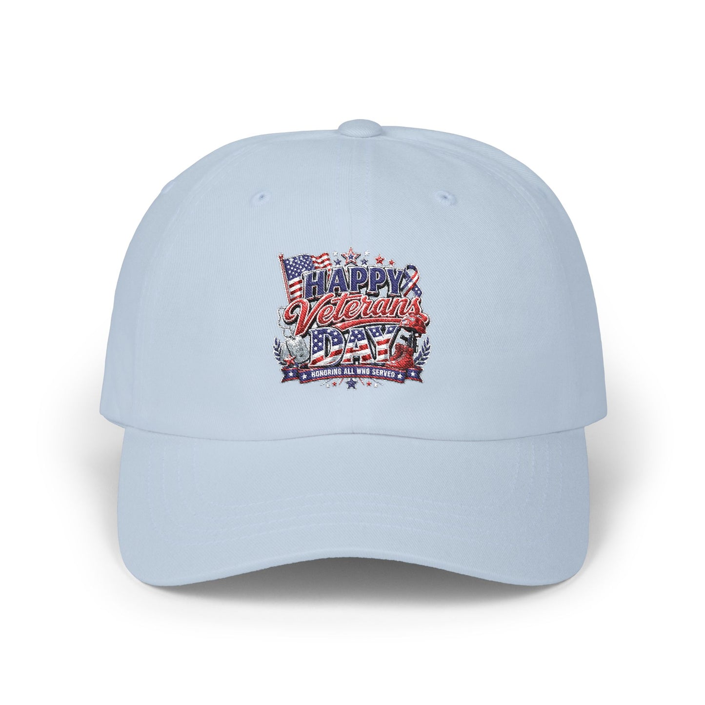 Dad Cap — 'Happy Veterans' Patriotic Flag Embroidered Hat