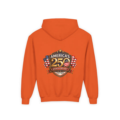 Youth Hoodie — "America's 250th Anniversary" Patriotic 1776-2026 Celebration Design