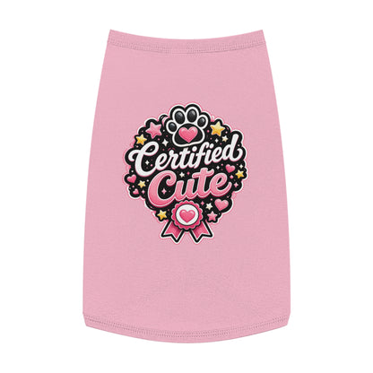 Certified Cute Pet Tank Top — Pink Paw Ribbon Dog Shirt