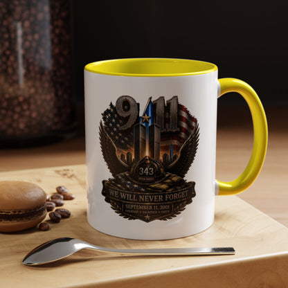 9/11 Memorial Coffee Mug - 'We Will Never Forget' Tribute Accent Mug