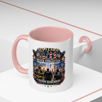 11oz/15oz Coffee Mug — 25 Years of 9/11 Never Forgotten Memorial Design