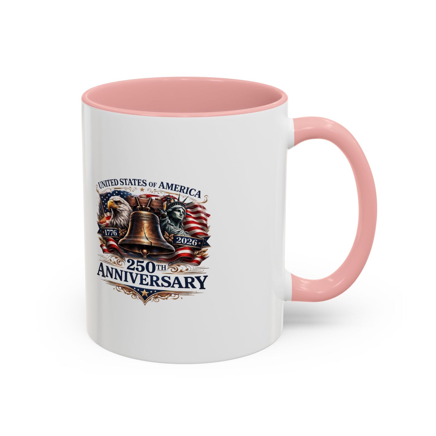 250th Anniversary Accent Coffee Mug — Patriotic United States Bell & Eagle Design (11/15 oz)