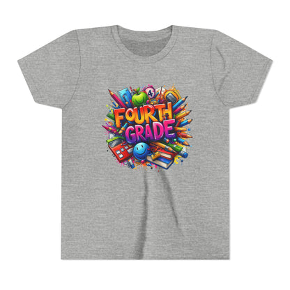 Fourth Grade Youth T‑Shirt – Colorful School Supplies Back to School Tee