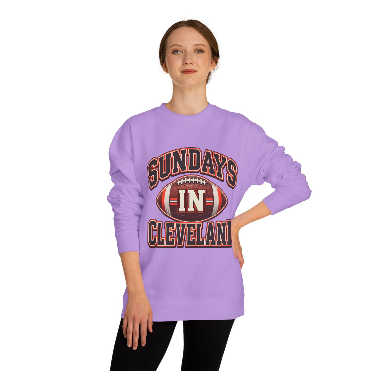 Sundays in Cleveland Football Crewneck Sweatshirt