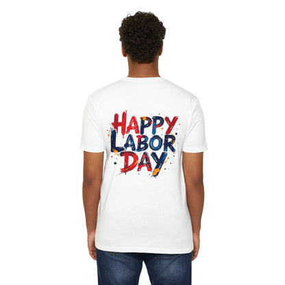 Labor Day Graphic T-Shirt — "Happy Labor Day" Patriotic Celebration Tee