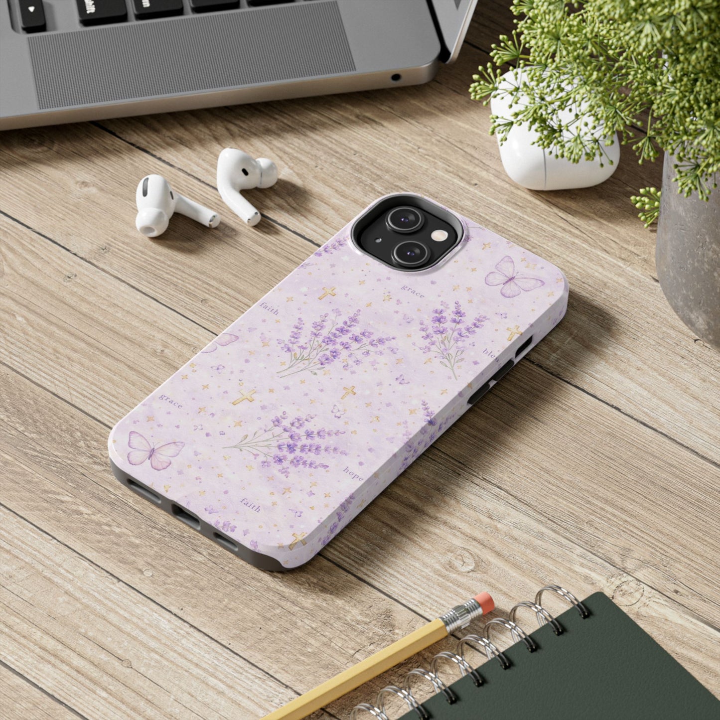 Faith Grace Blessed Phone Case | Christian Floral iPhone Case