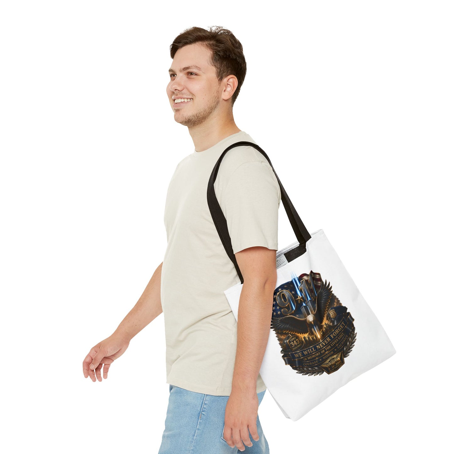 9/11 Memorial Eagle Tote Bag – Never Forget Tribute Tote