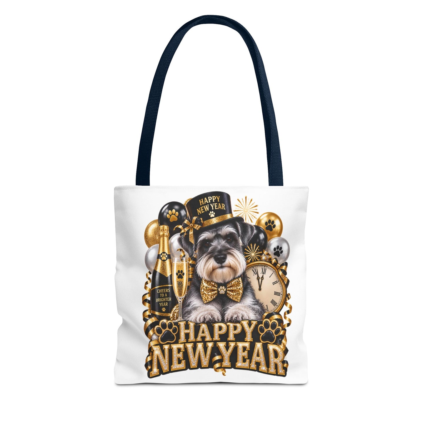New Year Puppy Tote - Happy New Year Schnauzer Party Bag