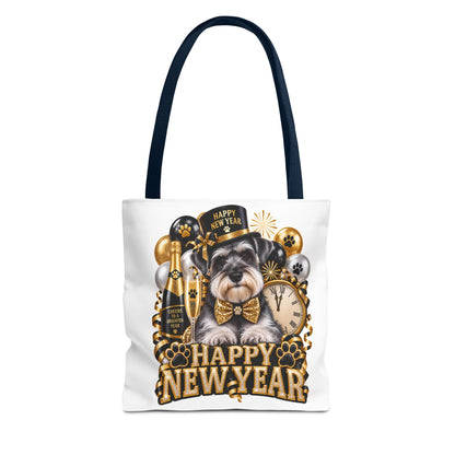 New Year Puppy Tote - Happy New Year Schnauzer Party Bag