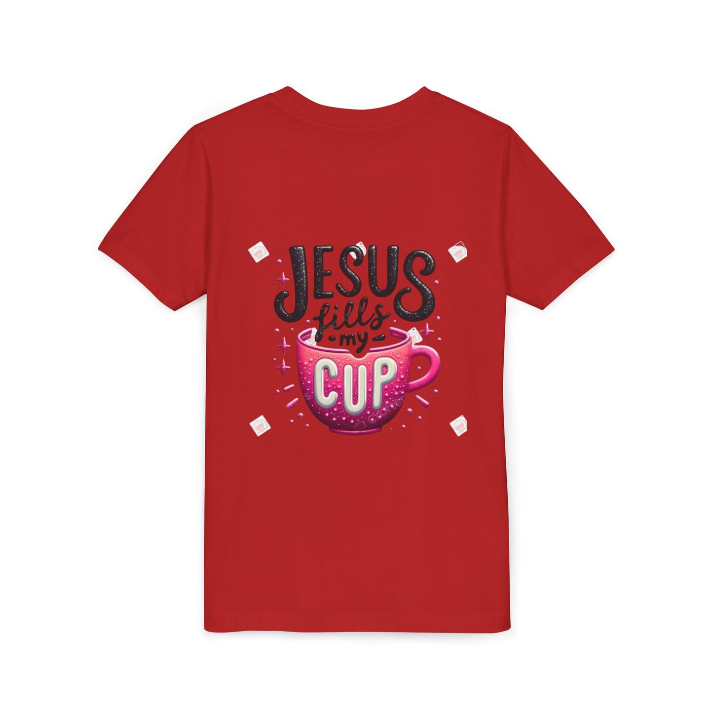 Jesus Fills My Cup Youth Tee — Christian Faith Kids Shirt