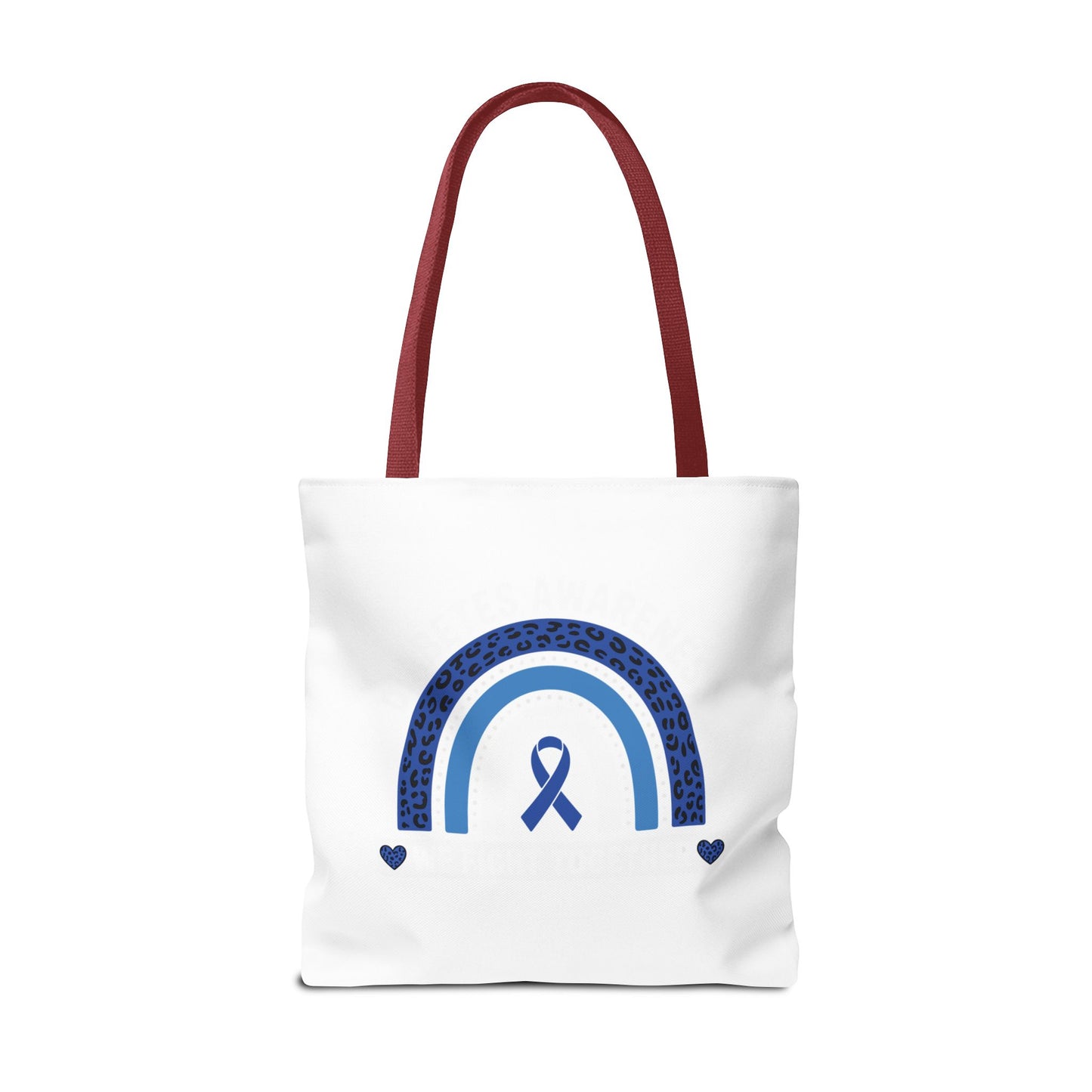 Blue Awareness Ribbon Rainbow Tote Bag – Support & Hope Everyday Tote