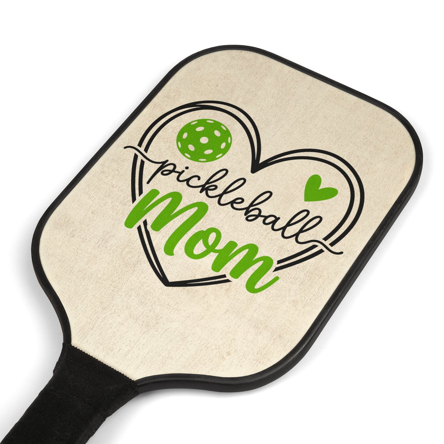 Pickleball Paddle Set — "Pickleball Mom" Lightweight Wooden Paddles with 2 Balls