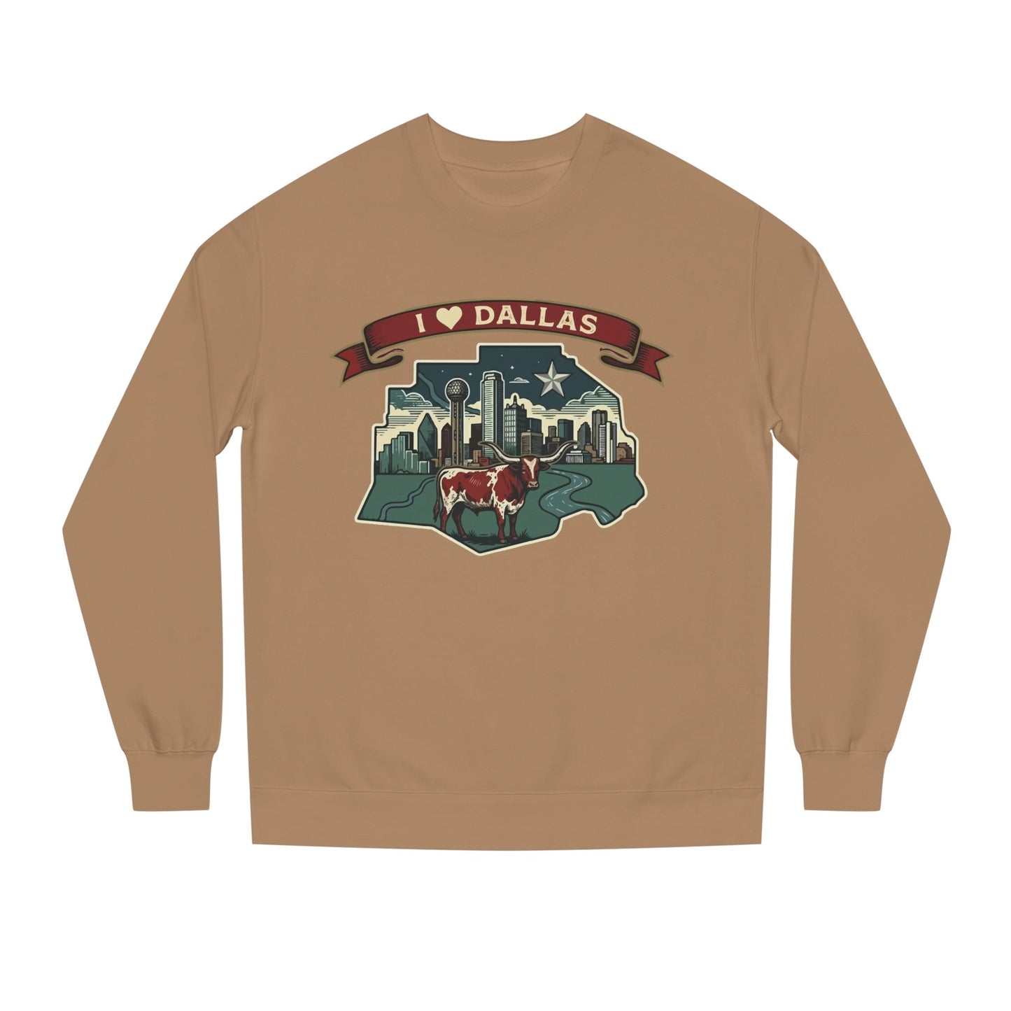 I  Dallas Skyline Sweatshirt — Vintage Texas Cityscape Crewneck