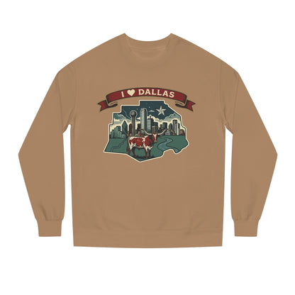 I  Dallas Skyline Sweatshirt — Vintage Texas Cityscape Crewneck