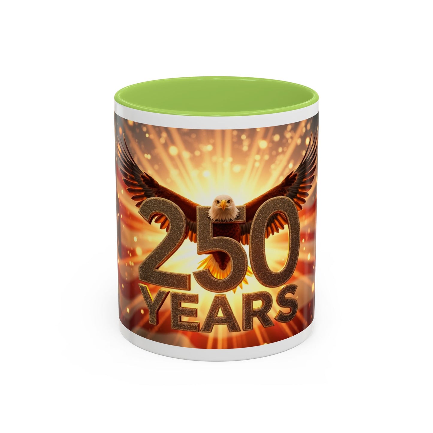 250 Years Commemorative Coffee Mug — Patriotic Eagle & American Flag Accent (11/15oz)