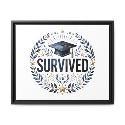Graduation 'Survived' Framed Canvas Art — Cap & Laurel Keepsake