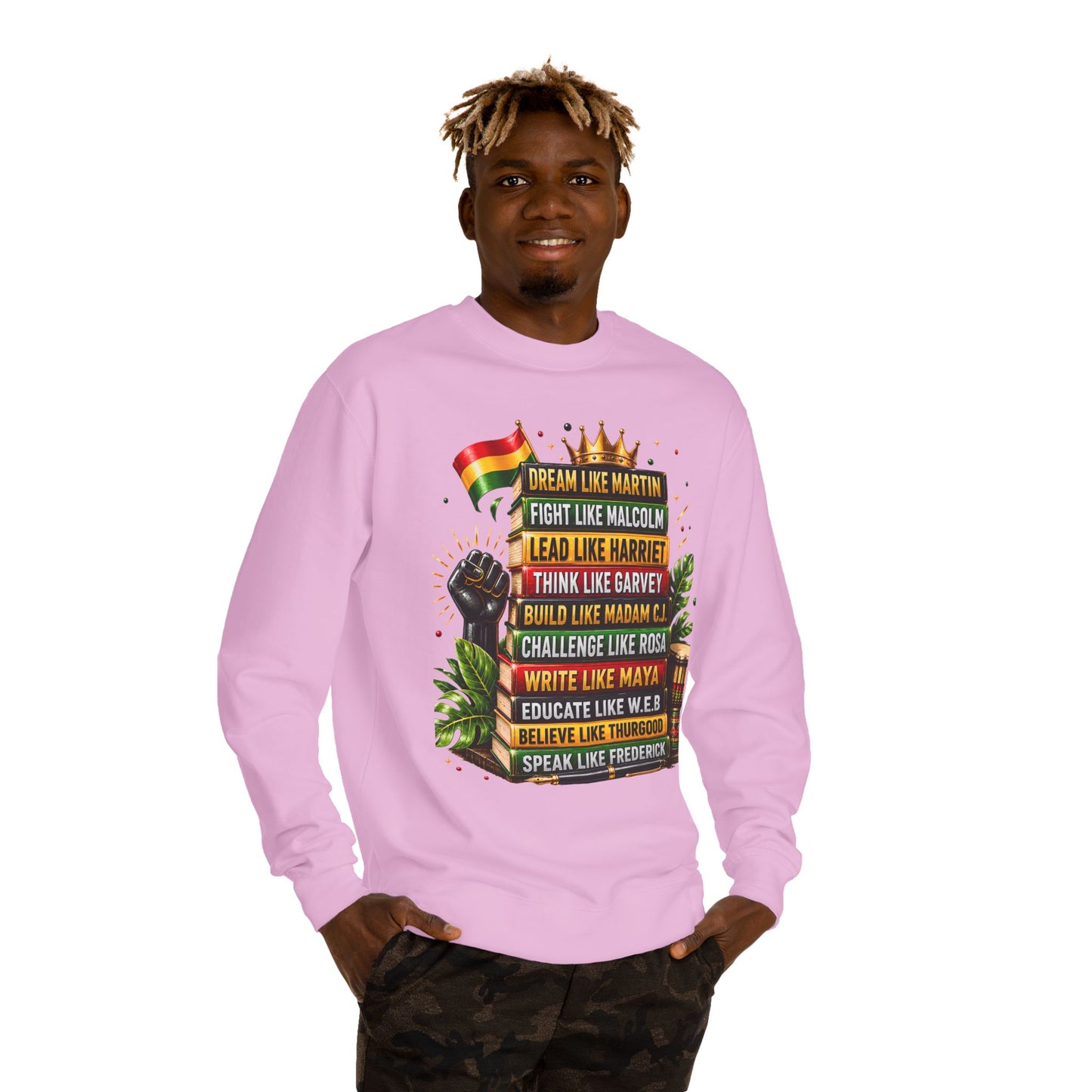 Inspirational Black History Sweatshirt — Dream Like Martin • Lead Like Harriet Crewneck