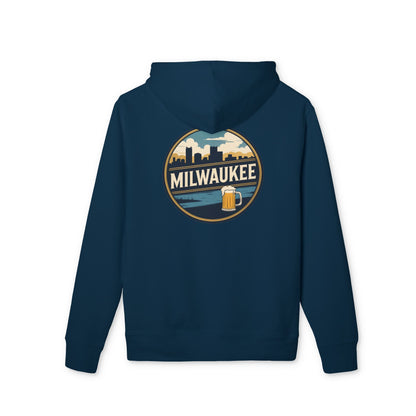Milwaukee Skyline Hoodie — Retro City Beer Badge Pullover