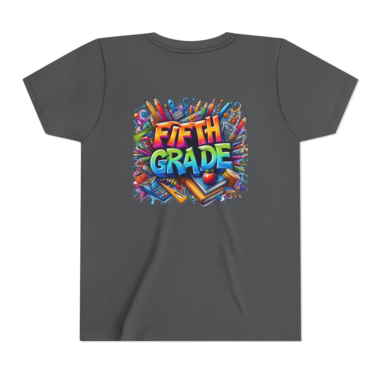 Fifth Grade Kid's Tee - Colorful School Supplies Back to School T-Shirt