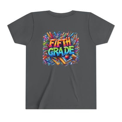 Fifth Grade Kid's Tee - Colorful School Supplies Back to School T-Shirt