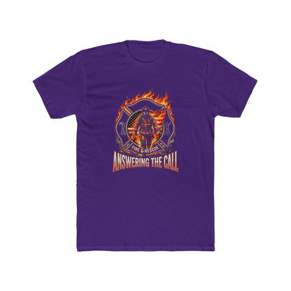 Firefighter T-Shirt - 'Answering the Call' Flame Rescue Crew Tee