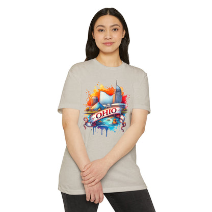 Ohio Skyline T-Shirt — Colorful Watercolor Cityscape Tee