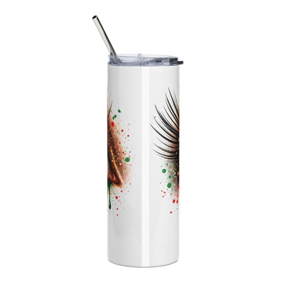 20oz Stainless Tumbler — Afrocentric Eye Drip Design (Red Black Green)