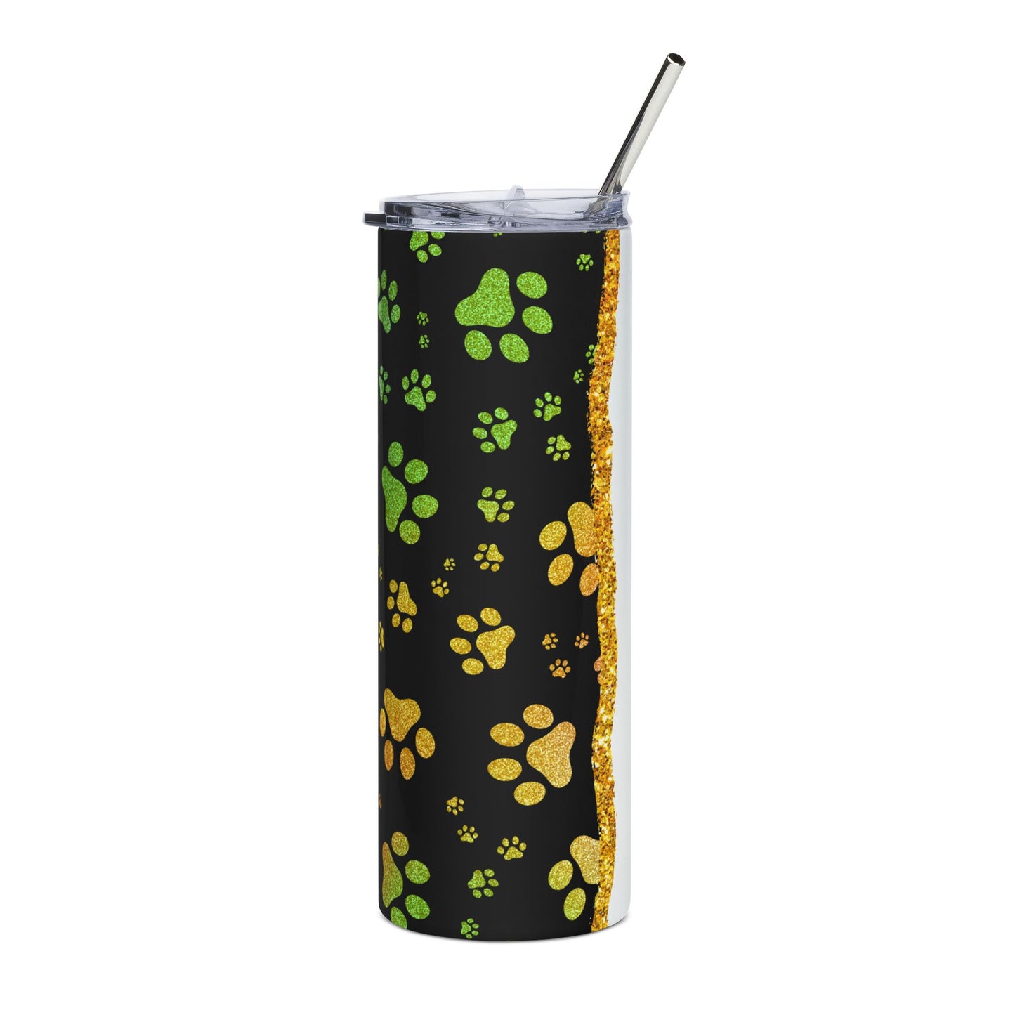 Paw Print Stainless Steel Tumbler — 20oz Pawprint Travel Cup