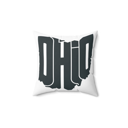 Ohio State Outline Pillow — Bold Graphic "OHIO" Decorative Throw Pillow
