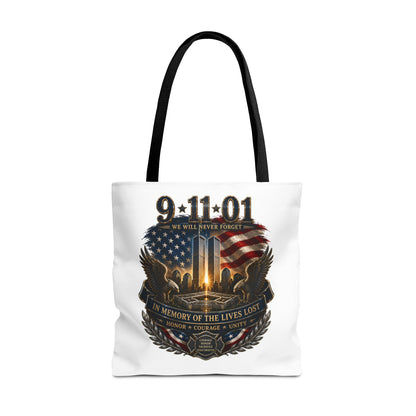 9/11 Memorial Tote Bag — We Will Never Forget Tribute Tote