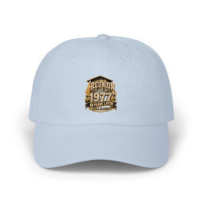 1977 Class Reunion Dad Cap – Vintage Gold Shield Embroidered Hat