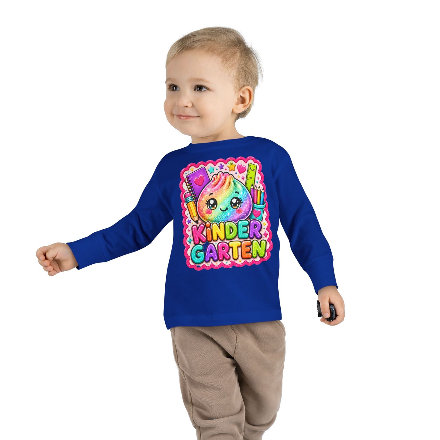 KinderGarten Cute Rainbow Character Toddler Long Sleeve Tee