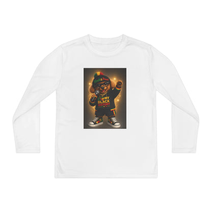 Kids Long Sleeve Tee — "My Black Is Beautiful" Retro Character Graphic