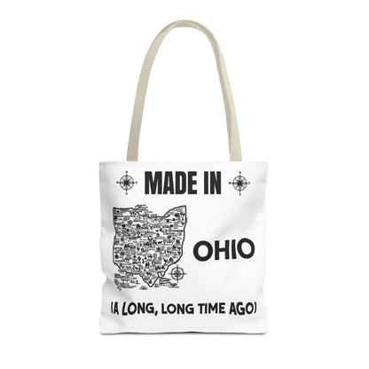 Made in Ohio Tote Bag — Vintage Map Design "A Long, Long Time Ago"