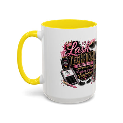 Lash Technician Coffee Mug – 'Enhancing Beauty One Lash at a Time' Accent Mug