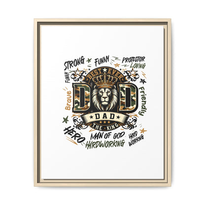 Framed Matte Canvas 'Best Ever DAD' Wall Art – Lion King Design, Father’s Day Gift