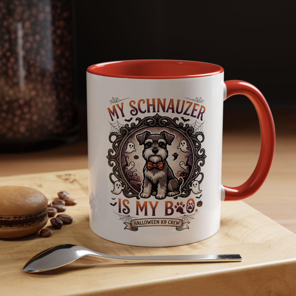 My Schnauzer Is My Boo Coffee Mug — Halloween Dog Lover Accent Mug