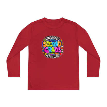 Second Grade Long Sleeve Tee — "Watch Out Second Grade Here I Come" Youth Shirt