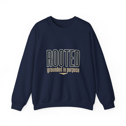 Rooted 'grounded in purpose' Sweatshirt | faith streetwear, bold type