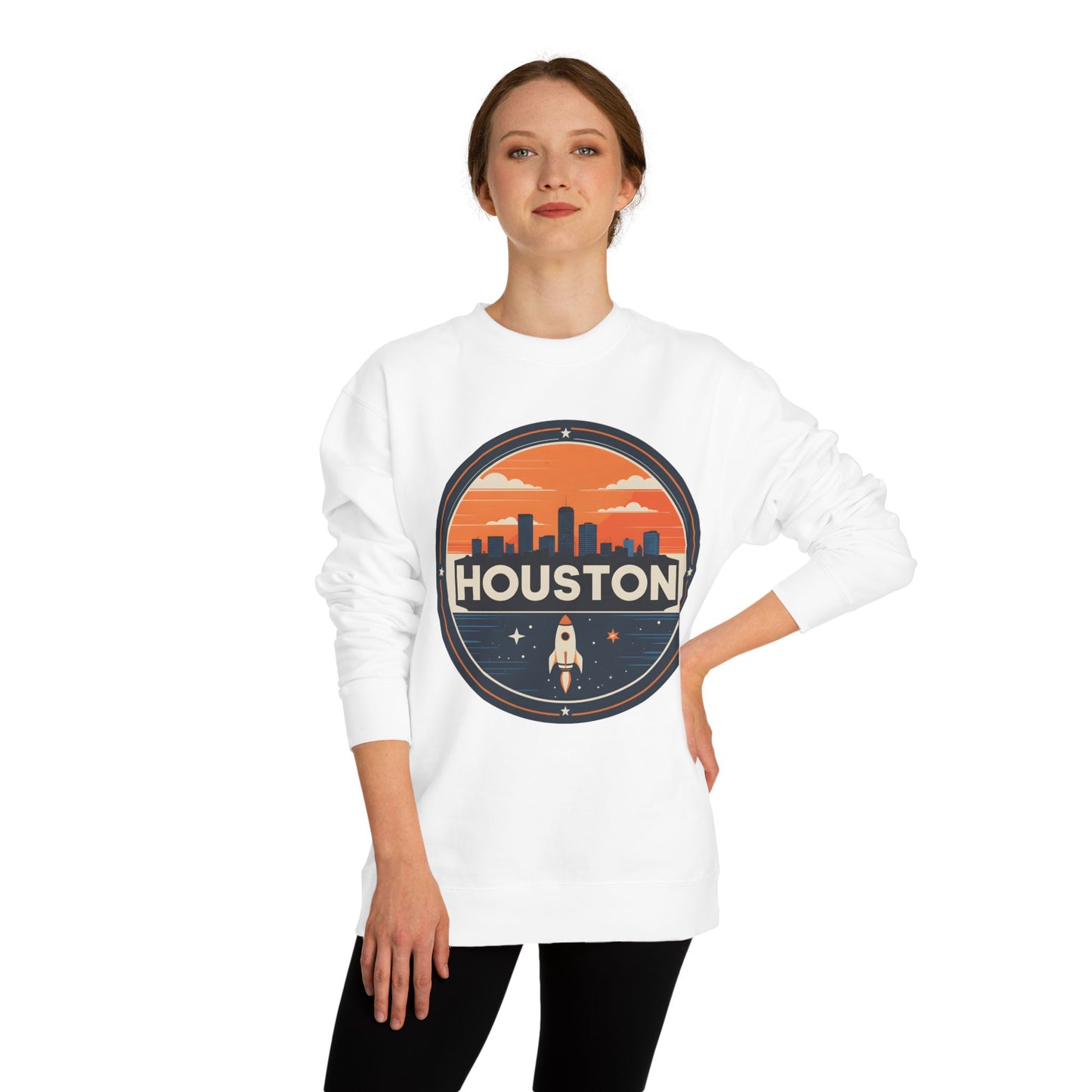 Houston Rocket Patch Sweatshirt — Retro Space City Crewneck